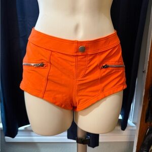 Vibrant Orange High Waist Women's Shorts